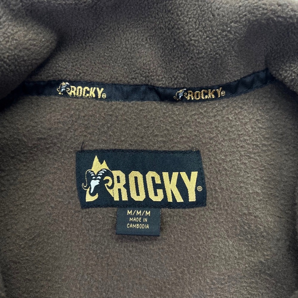 Rocky Camo Fleece Jacket Size M Polyester Brown Convertible Zip Off Sleeve Vest - Picture 7 of 13